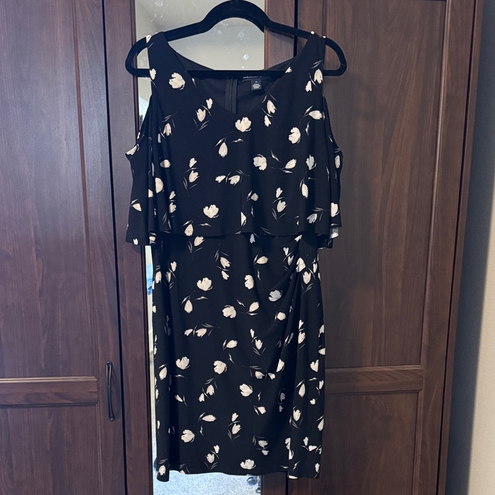 Floral Black and White Women's Dress